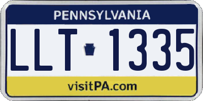 PA license plate LLT1335