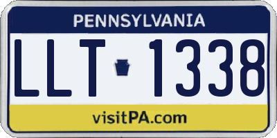 PA license plate LLT1338