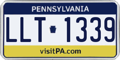 PA license plate LLT1339