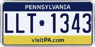 PA license plate LLT1343