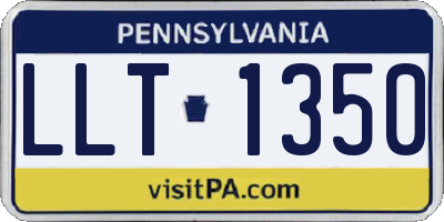 PA license plate LLT1350