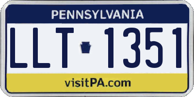 PA license plate LLT1351