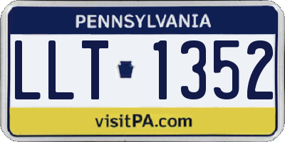 PA license plate LLT1352