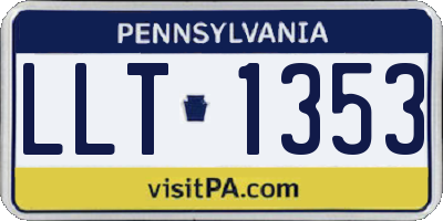 PA license plate LLT1353