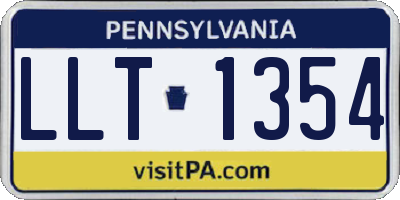 PA license plate LLT1354