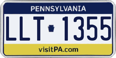 PA license plate LLT1355