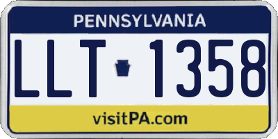 PA license plate LLT1358
