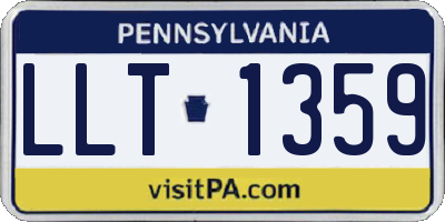PA license plate LLT1359