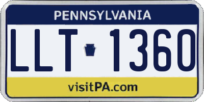 PA license plate LLT1360