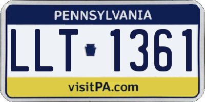 PA license plate LLT1361