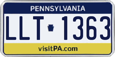 PA license plate LLT1363