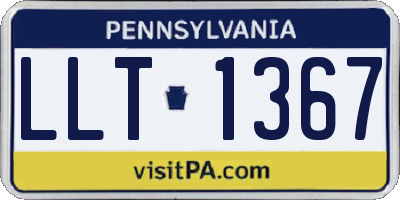PA license plate LLT1367