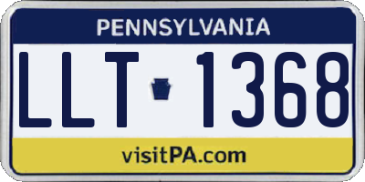 PA license plate LLT1368