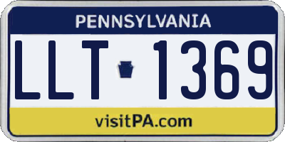 PA license plate LLT1369