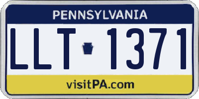 PA license plate LLT1371