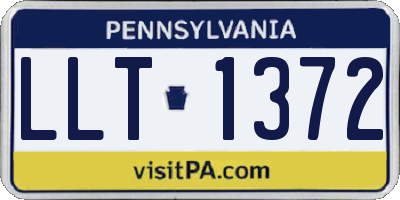 PA license plate LLT1372