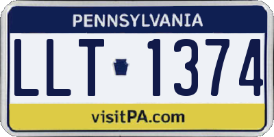 PA license plate LLT1374