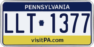 PA license plate LLT1377
