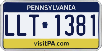 PA license plate LLT1381