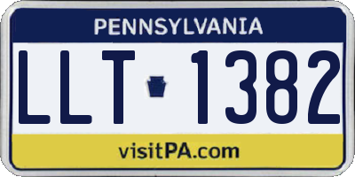 PA license plate LLT1382