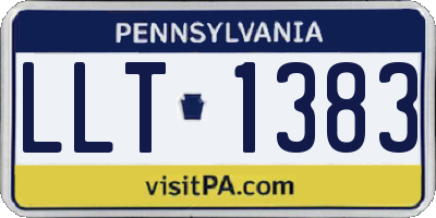 PA license plate LLT1383