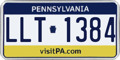 PA license plate LLT1384