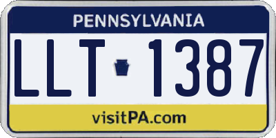 PA license plate LLT1387
