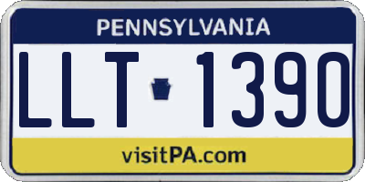 PA license plate LLT1390