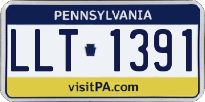 PA license plate LLT1391