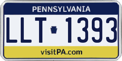 PA license plate LLT1393
