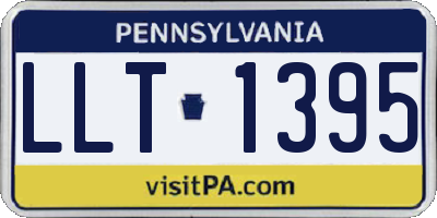 PA license plate LLT1395