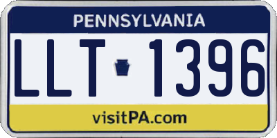 PA license plate LLT1396