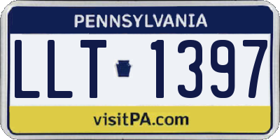 PA license plate LLT1397