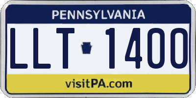 PA license plate LLT1400