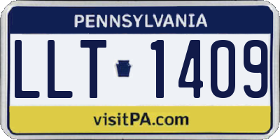 PA license plate LLT1409