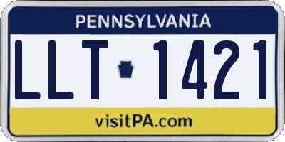 PA license plate LLT1421