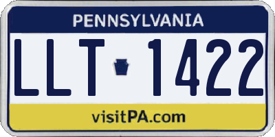 PA license plate LLT1422