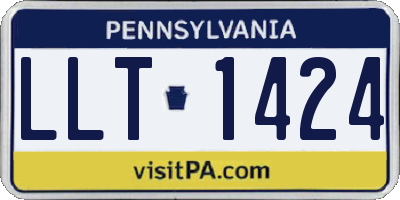 PA license plate LLT1424