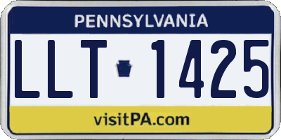 PA license plate LLT1425