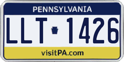 PA license plate LLT1426