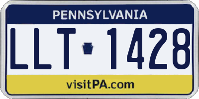 PA license plate LLT1428