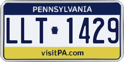 PA license plate LLT1429