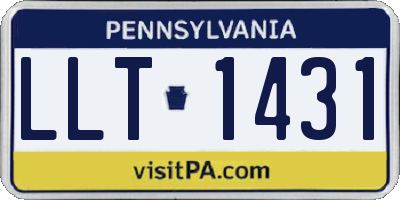 PA license plate LLT1431