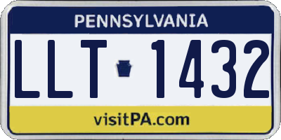 PA license plate LLT1432