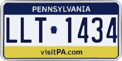 PA license plate LLT1434