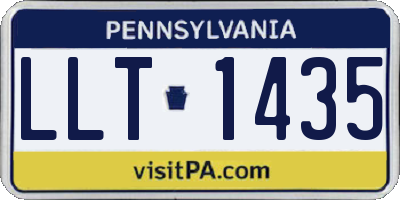 PA license plate LLT1435