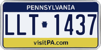 PA license plate LLT1437