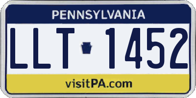 PA license plate LLT1452