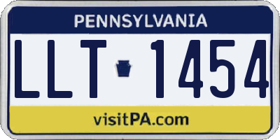 PA license plate LLT1454
