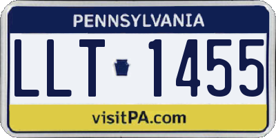 PA license plate LLT1455